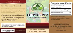 Label for Copper 30 ppm