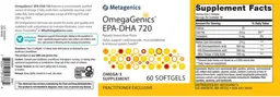 Label for OmegaGenics EPA-DHA 720 Natural Lemon-Lime Flavor