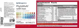 Label for PhytoMulti with Iron Tablets