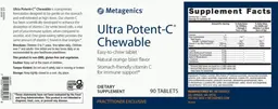 Label for Ultra Potent-C Chewable Natural Orange Blast Flavor