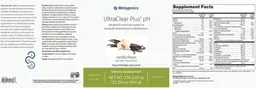 Label for UltraClear Plus pH Vanilla Flavor