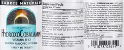 Label for HydroxoCobalamin 1 mg Cherry Flavored