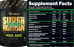 Label for SuperHuman Pump Hulk Juice Sour Gummy Bear