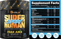 Label for SuperHuman Sport Hulk Juice Sour Gummy Bear