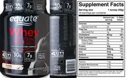 Label for Whey Protein Supplement Vanilla