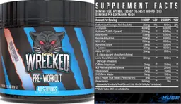Label for Wrecked Pre-Workout Bomb Popsicle