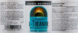 Label for L-Theanine 200 mg