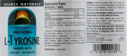 Label for L-Tyrosine 500 mg