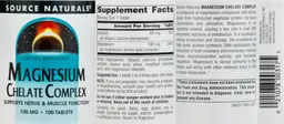 Label for Magnesium Chelate Complex 100 mg
