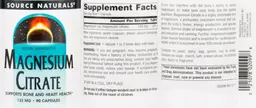 Label for Magnesium Citrate 133 mg