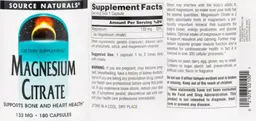 Label for Magnesium Citrate 133 mg