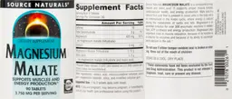 Label for Magnesium Malate 3,750 mg