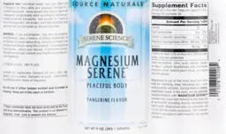 Label for Magnesium Serene Tangerine Flavor