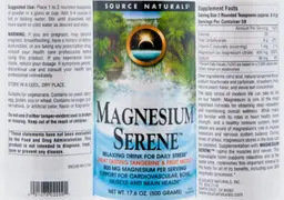 Label for Magnesium Serene Tangerine & Fruit Medley