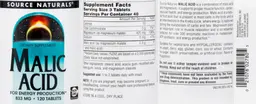 Label for Malic Acid