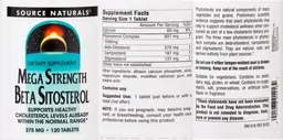 Label for Mega Strength Beta Sitosterol 375 mg