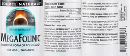 Label for MegaFolinic 800 mcg