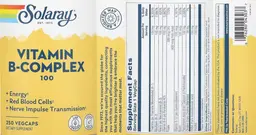 Label for Vitamin B-Complex 100