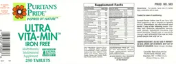 Label for Ultra Vita-Min Iron Free