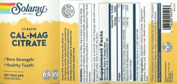 Label for Cal-Mag Citrate 1:1 ratio