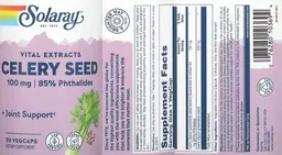 Label for Celery Seed 100 mg