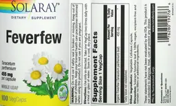 Label for Feverfew 455 mg