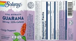 Label for Guarana 200 mg