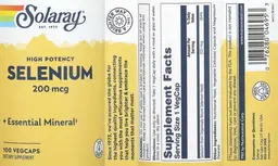 Label for High Potency Selenium 200 mcg
