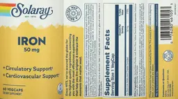 Label for Iron 50 mg