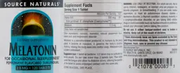 Label for Melatonin 2.5 mg Peppermint Flavor