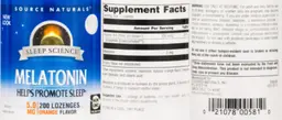 Label for Melatonin 5.0 mg Orange Flavor