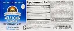 Label for Melatonin Complex 3.0 mg Peppermint Flavor