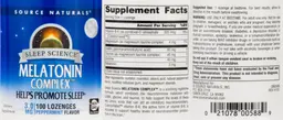 Label for Melatonin Complex 3.0 mg Peppermint Flavor