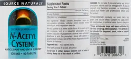 Label for N-Acetyl Cysteine 600 mg