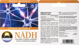 Label for NADH 20 mg