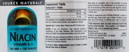 Label for Niacin 100 mg