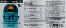 Label for NightRest With Melatonin