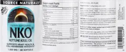Label for NKO Neptune Krill Oil 1,000 mg