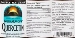 Label for NutraDrops Quercetin