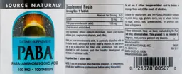 Label for PABA 100 mg