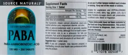 Label for PABA 100 mg