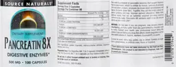 Label for Pancreatin 8X 500 mg