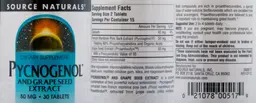 Label for Pycnogenol And Grape Seed Extract 50 mg