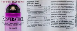 Label for Resveratrol 40 mg