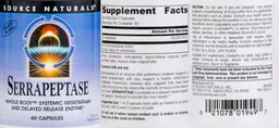Label for Serrapeptase