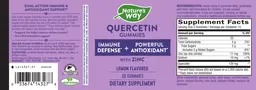 Label for Quercetin Gummies Lemon Flavored