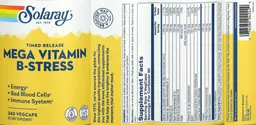 Label for Mega Vitamin B-Stress