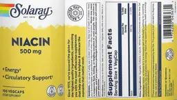 Label for Niacin 500 mg