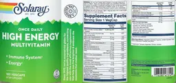 Label for Once Daily High Energy Multivitamin