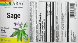 Label for Sage 285 mg